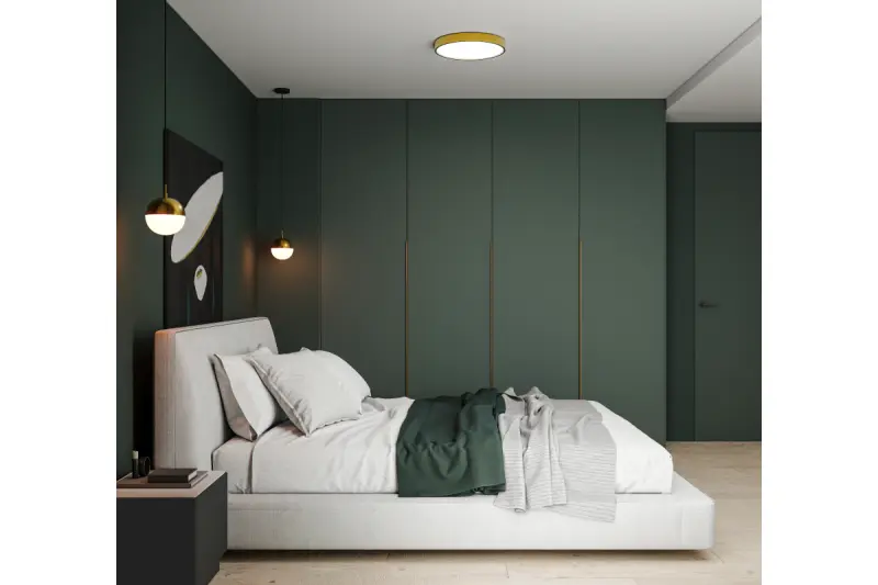 Decor Abies mosiężna złota lampa wisząca z metalową okrągłą podsufitką 3558