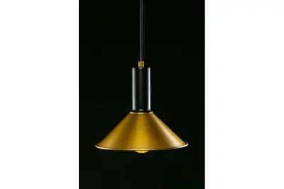Decor Prive nowoczesna mosiężna złota lampa wisząca stożkowa 7610