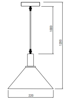 Decor Prive nowoczesna mosiężna złota lampa wisząca stożkowa 7610