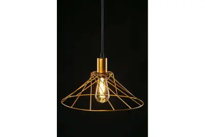 Decor Tilia nowoczesna złota dekoracyjna wisząca lampa druciana 7863