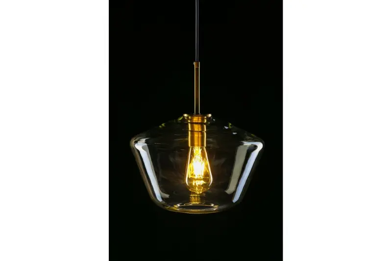Dekoracyjna lampa wisząca Lime, nowoczesna, bursztynowa, o wysokości 339 mm, model 7924.