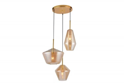 Decor Lime nowoczesna złota lampa wisząca o wysokości 1467 mm z 3 źródłami światła 7983