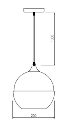 Decor Lender nowoczesna lampa wisząca z metalu i szkła, szerokość 200 mm 8389