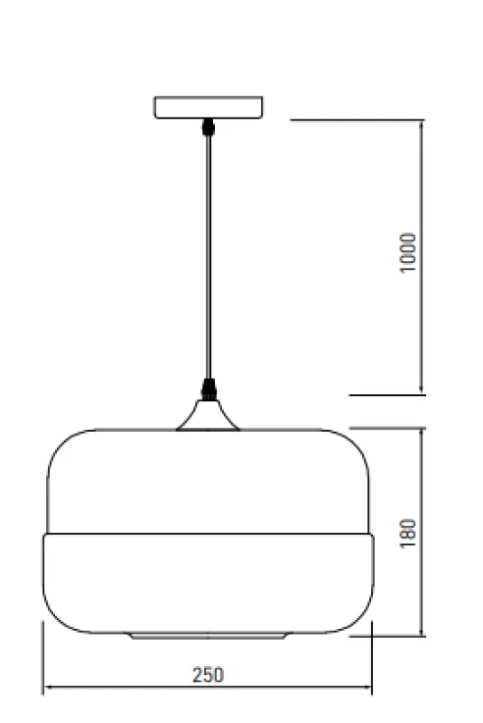 Decor Lender nowoczesna lampa wisząca z metalu i szkła, szerokość 250 mm 8433