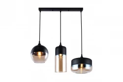 Decor Lender nowoczesna lampa wisząca z metalu i szkła z 3 źródłami światła 9270