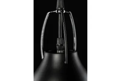 Decor Orient stożkowa metalowa lampa wisząca czarna z kontrastującym białym wnętrzem 4475