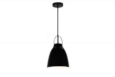 Decor Orient stożkowa metalowa lampa wisząca czarna z kontrastującym białym wnętrzem 4475
