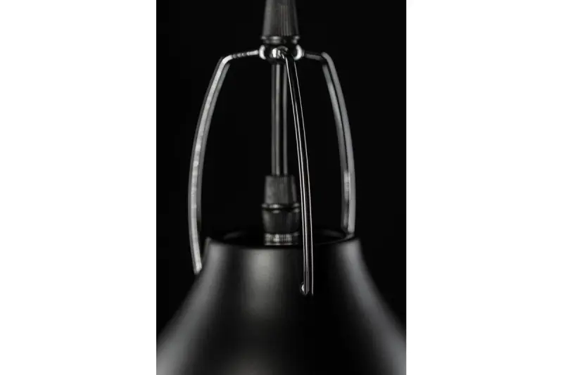 Decor Orient stożkowa metalowa lampa wisząca czarna z kontrastującym białym wnętrzem 4475