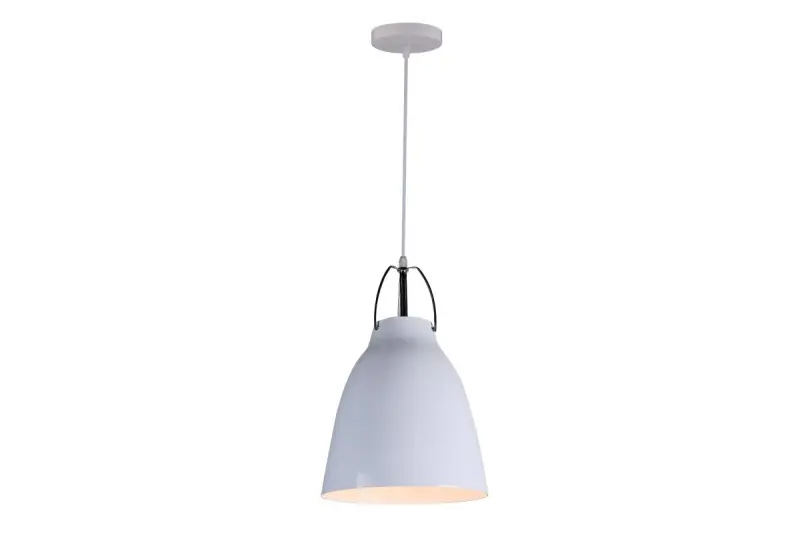 Decor Orient stożkowa metalowa lampa wisząca biała 4451