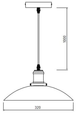 Dekor Horizon matowa czarna industrialna lampa wisząca 4512
