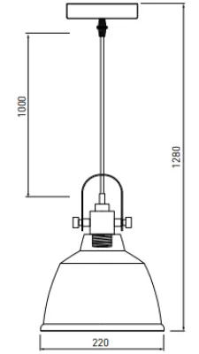 Dekor Zenit metalowa kopułowa szara lampa wisząca z metalicznym wykończeniem 4895