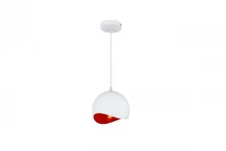 Dekoracyjna biało-czerwona kulista lampa wisząca Mavia 4963