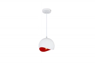 Dekoracyjna biało-czerwona kulista lampa wisząca Mavia 4963