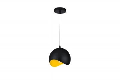 Dekoracyjna wisząca lampa Mavia w kształcie kuli, czarno-żółta, model 1808