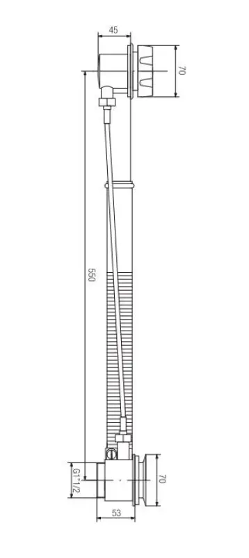PB odpływ wannowy z brązu z pokrętłem przy przelewie do wbudowanych wanien brąz 1208957542