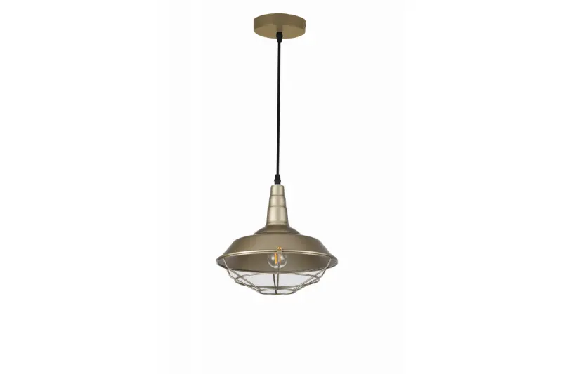 Decor Solen lampa wisząca w stylu industrialnym z złotą kratką, średnica 26,5 cm 2362