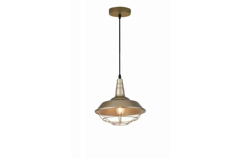 Decor Solen lampa wisząca w stylu industrialnym z złotą kratką, średnica 26,5 cm 2362