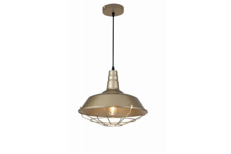 Decor Solen lampa wisząca w stylu industrialnym z złotą kratką, średnica 36,5 cm 3703