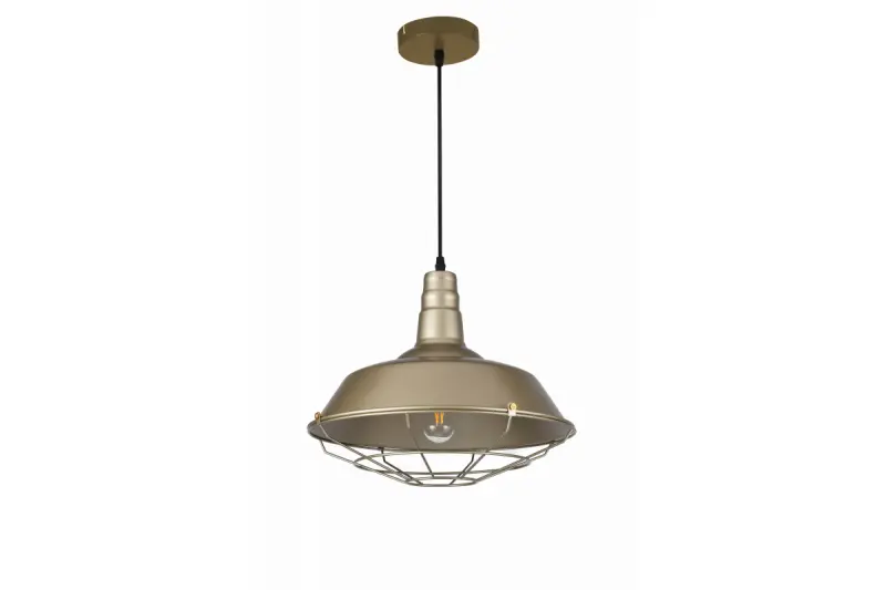 Decor Solen lampa wisząca w stylu industrialnym z złotą kratką, średnica 36,5 cm 3703