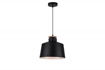 Dekor Margus matowa czarna metalowa lampa wisząca z drewnianym akcentem 2911
