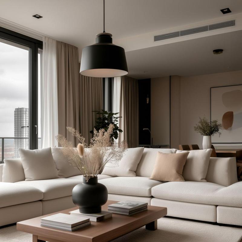 Dekor Margus matowa czarna metalowa lampa wisząca z drewnianym akcentem 2911