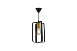 Decor Oxalis lampa wisząca z czarną metalową ramą w geometrycznym kształcie, średnica 13 cm 3185
