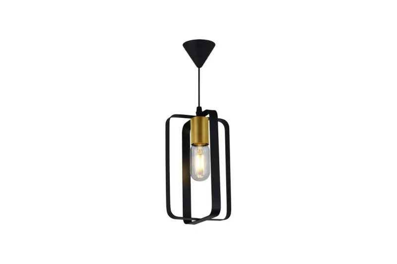 Decor Oxalis lampa wisząca z czarną metalową ramą w geometrycznym kształcie, średnica 13 cm 3185