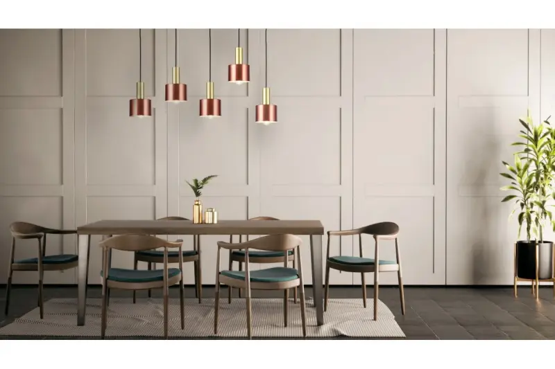 Decor Selvia wisząca lampa miedziana z mosiężnym wykończeniem średnica 12 cm 3208