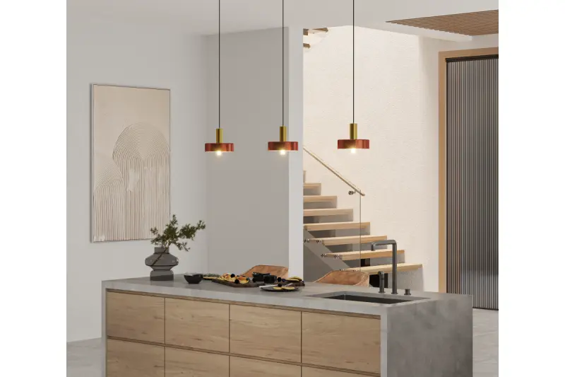 Decor Selvia lampa wisząca miedziana z mosiężnym wykończeniem, średnica 20 cm 3222