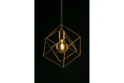 Dekor Rosa gouden geometrische hanglamp bestaande uit 2 messing kubussen 3376
