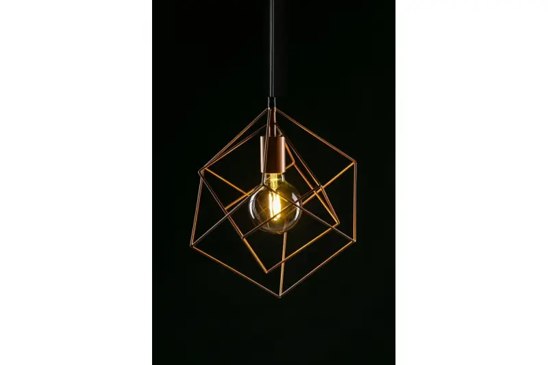 Dekor Rosa gouden geometrische hanglamp bestaande uit 2 messing kubussen 3376