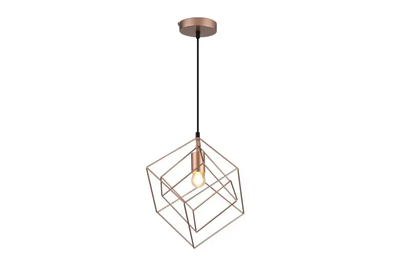 Dekor Rosa gouden geometrische hanglamp bestaande uit 2 messing kubussen 3376
