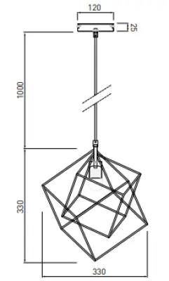 Dekor Rosa czarna geometryczna lampa wisząca składająca się z 2 czarnych kostek 3437