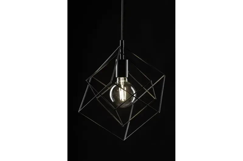 Dekor Rosa czarna geometryczna lampa wisząca składająca się z 2 czarnych kostek 3437