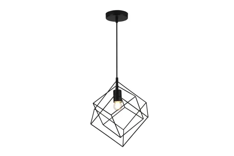 Dekor Rosa czarna geometryczna lampa wisząca składająca się z 2 czarnych kostek 3437