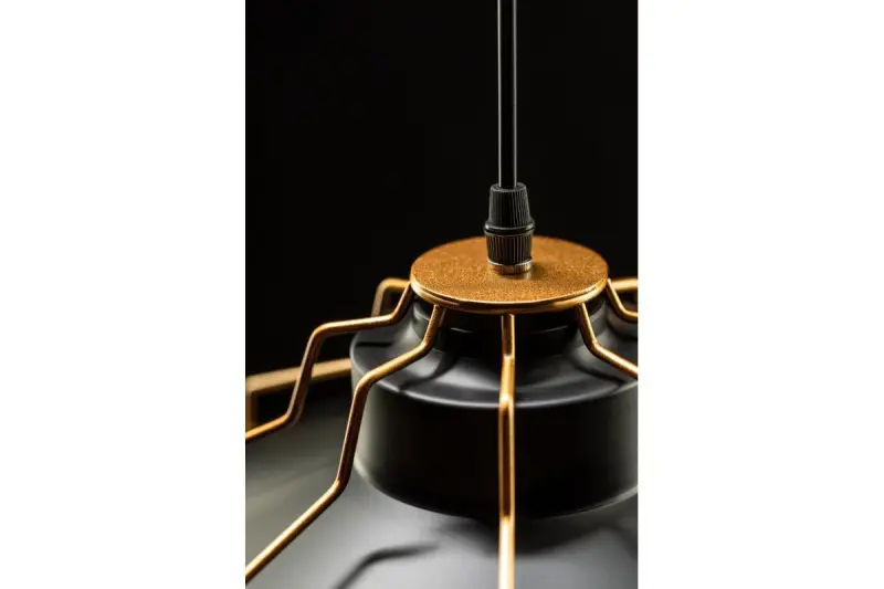 Dekor Goa czarna lampa wisząca z dekoracyjną złotą ramą 3512