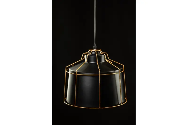 Dekor Goa czarna lampa wisząca z dekoracyjną złotą ramą 3512
