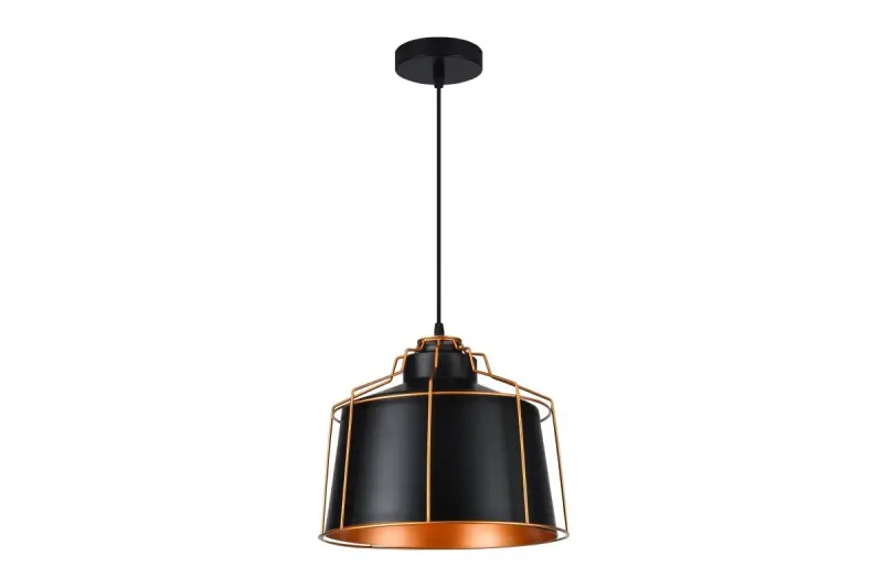 Dekor Goa czarna lampa wisząca z dekoracyjną złotą ramą 3512