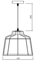 Dekoracyjna zielona lampa wisząca Goa z ozdobną złotą ramą 3499