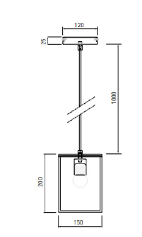 Decor Diu czarna geometryczna lampa wisząca z 1 źródłem światła, szerokość 15 cm, 3598