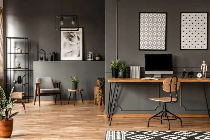 Decor Diu czarna geometryczna lampa wisząca z 2 źródłami światła, szerokość 30 cm 3628