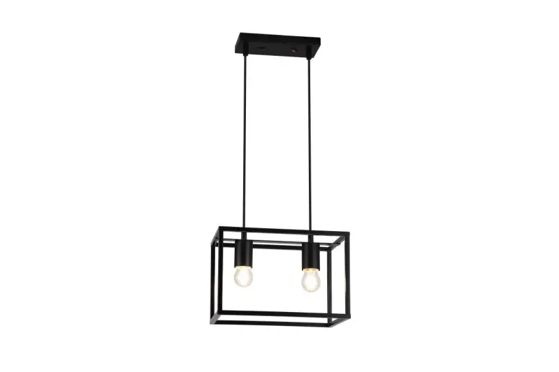 Decor Diu czarna geometryczna lampa wisząca z 2 źródłami światła, szerokość 30 cm 3628