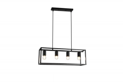 Decor Diu czarna geometryczna lampa wisząca z 4 źródłami światła szerokość 60 cm 3635