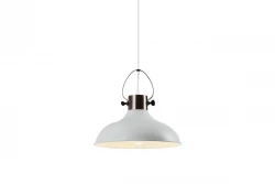 Deco Mees biała metalowa lampa wisząca z mocowaniem na klosz w kształcie lampy naftowej 2332