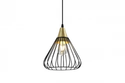 Dekor Tess czarna złota metalowa stożkowa lampa wisząca z drutu 2394