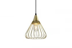 Dekor Tess złota metalowa stożkowa lampa wisząca z drutu 2516