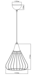Dekor Tess złota metalowa stożkowa lampa wisząca z drutu 2516