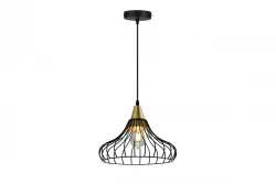 Dekoracyjna czarna stożkowa wisząca lampa vintage Lotte 2622