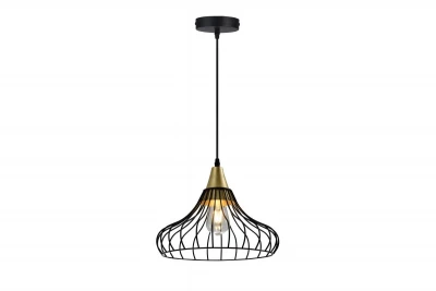 Dekoracyjna czarna stożkowa wisząca lampa vintage Lotte 2622