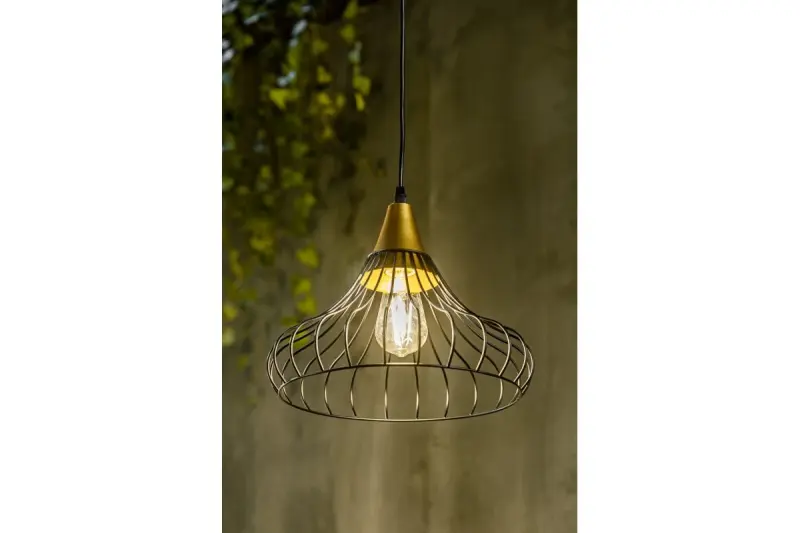 Dekoracyjna czarna stożkowa wisząca lampa vintage Lotte 2622